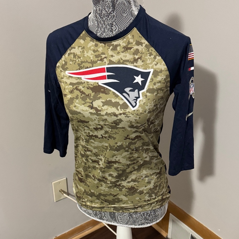Nike New England Patriots Camouflage and Navy Tee